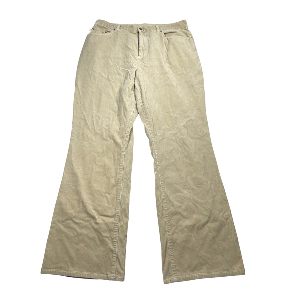 Lauren Ralph Lauren Women's 14W Beige Corduroy Flare Pants